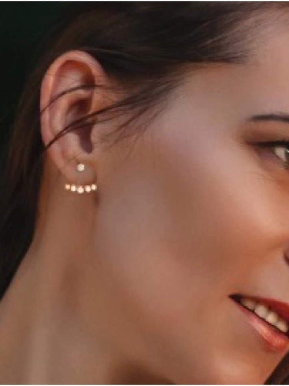 Surgical Steel 5 Stones 3 mm Ear Jackets